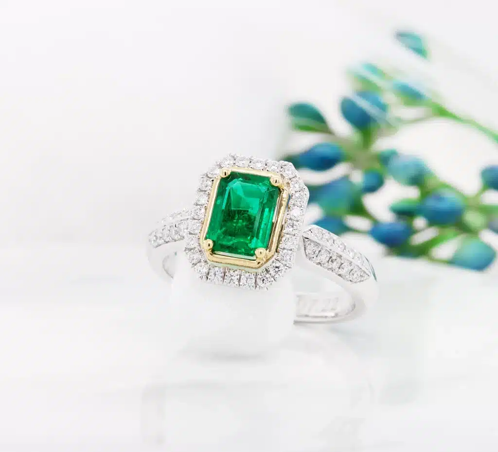 Emerald Engagement Ring - Custom Gemstone engagement ring for a unique proposal in Singapore