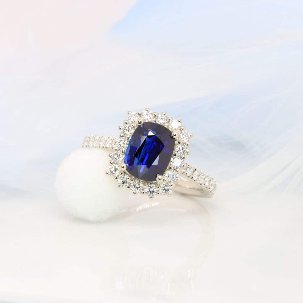 Sapphire Blue Engagement Ring 