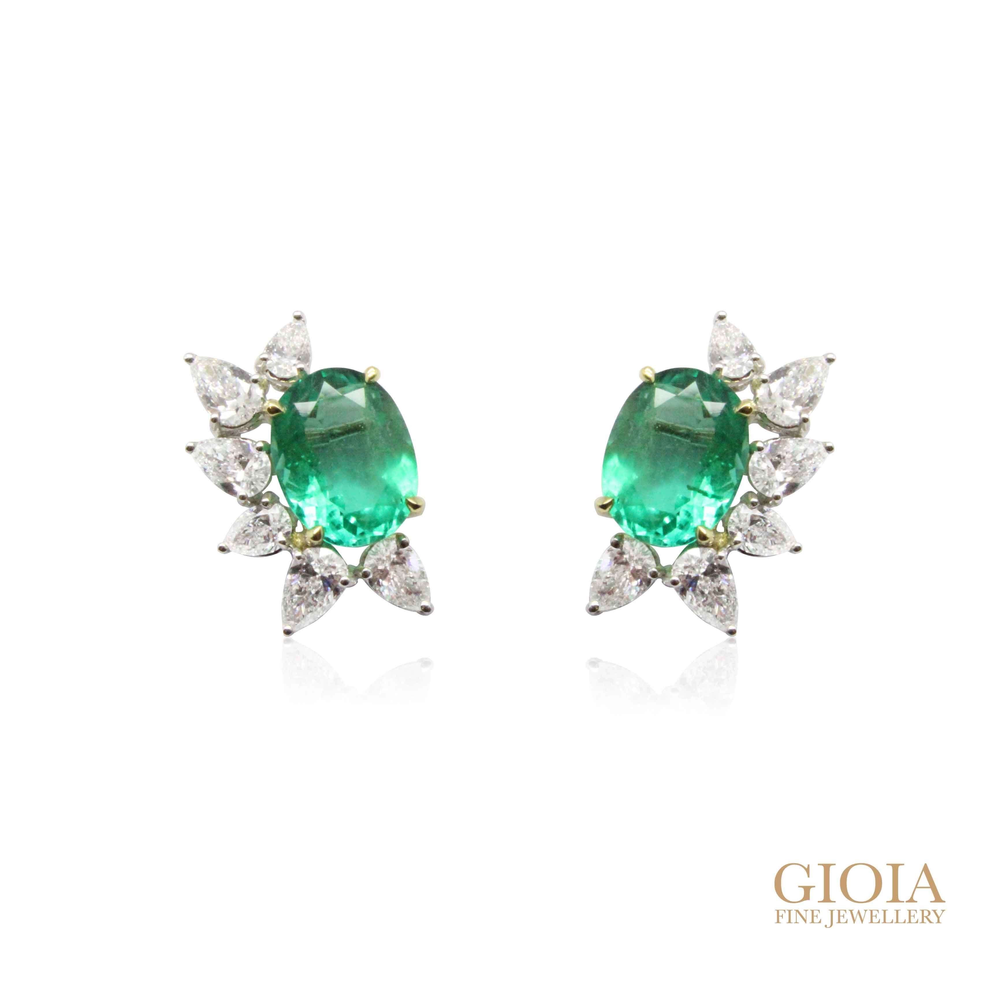 Custom made Emerald Earring - Local Singapore Customised Jeweller