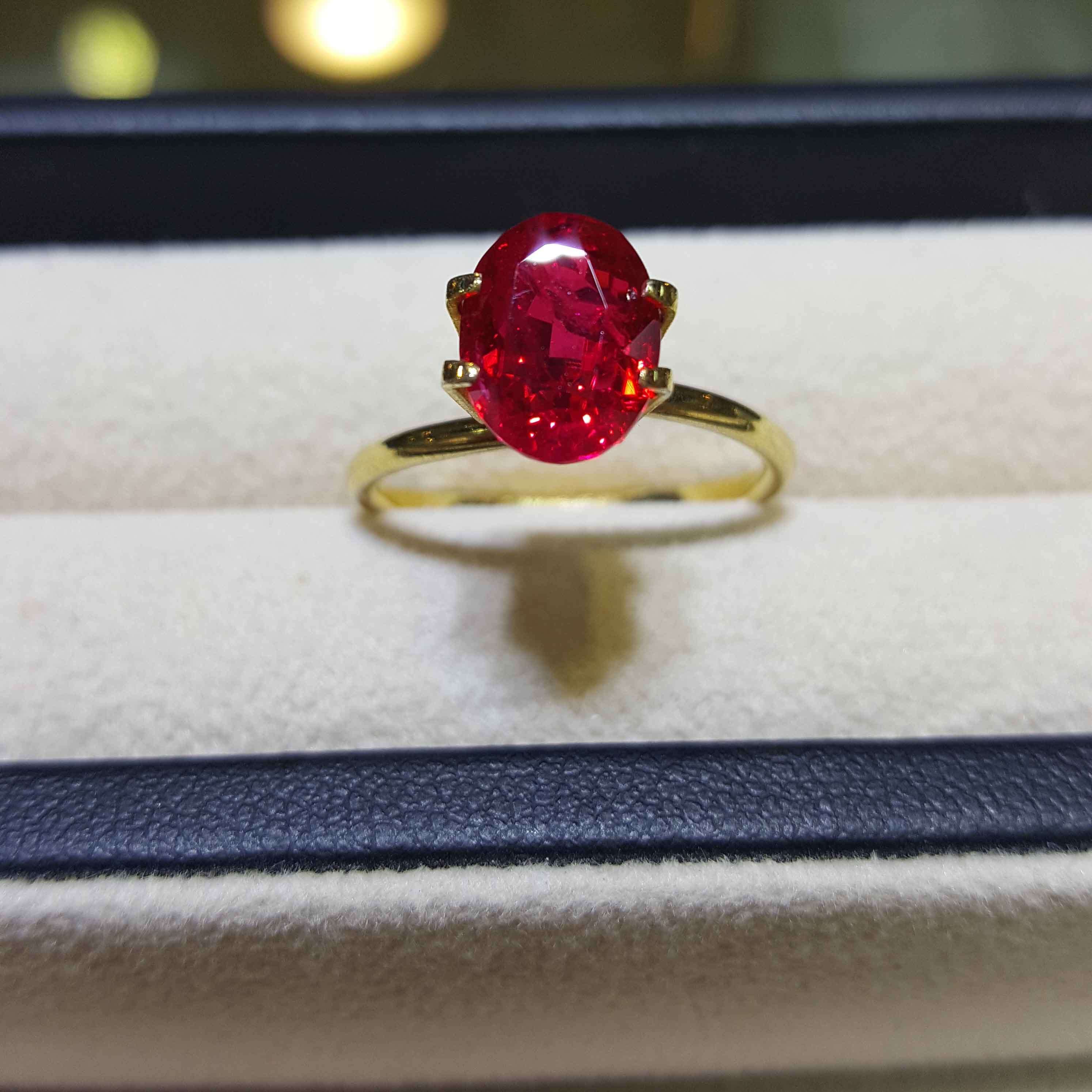 custom made wedding engagement ring with Rare Burma Ruby 3.53ct Local Singapore Jeweller