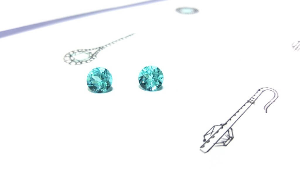 Custom made Paraiba Earring - unique fine jewellery with Paraiba Tourmaline | Local Singapore Customised Jeweller