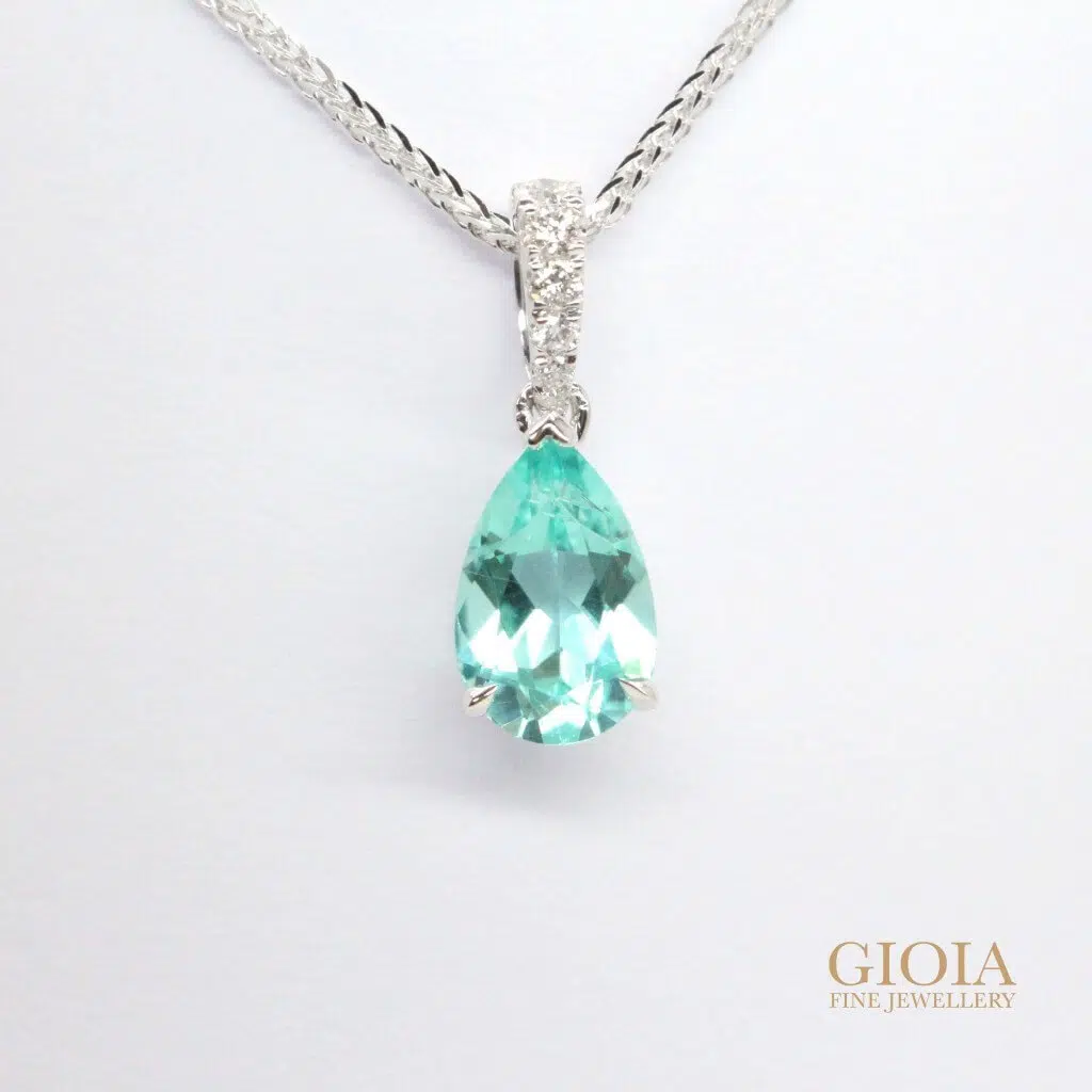 Paraiba Tourmaline Pendant | Local Singapore custom made Jeweller