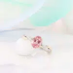Sapphire padparadscha Engagement Ring with padparadscha orangy-pink sapphire gemstone