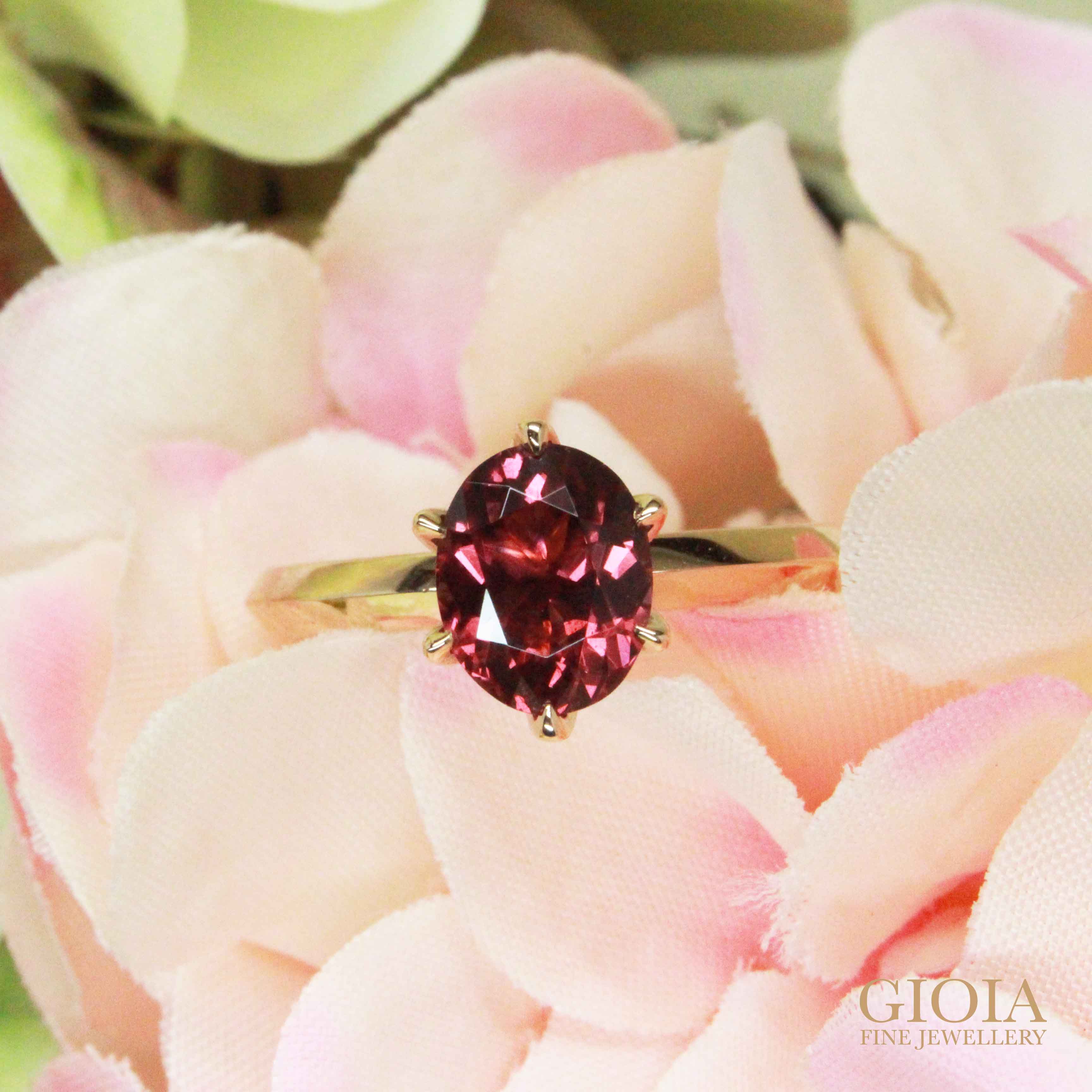 Reddish Orange Spinel Engagement Ring - Customised Engagement Ring with spinel coloured gemstone | Local Trusted custom made Jeweller