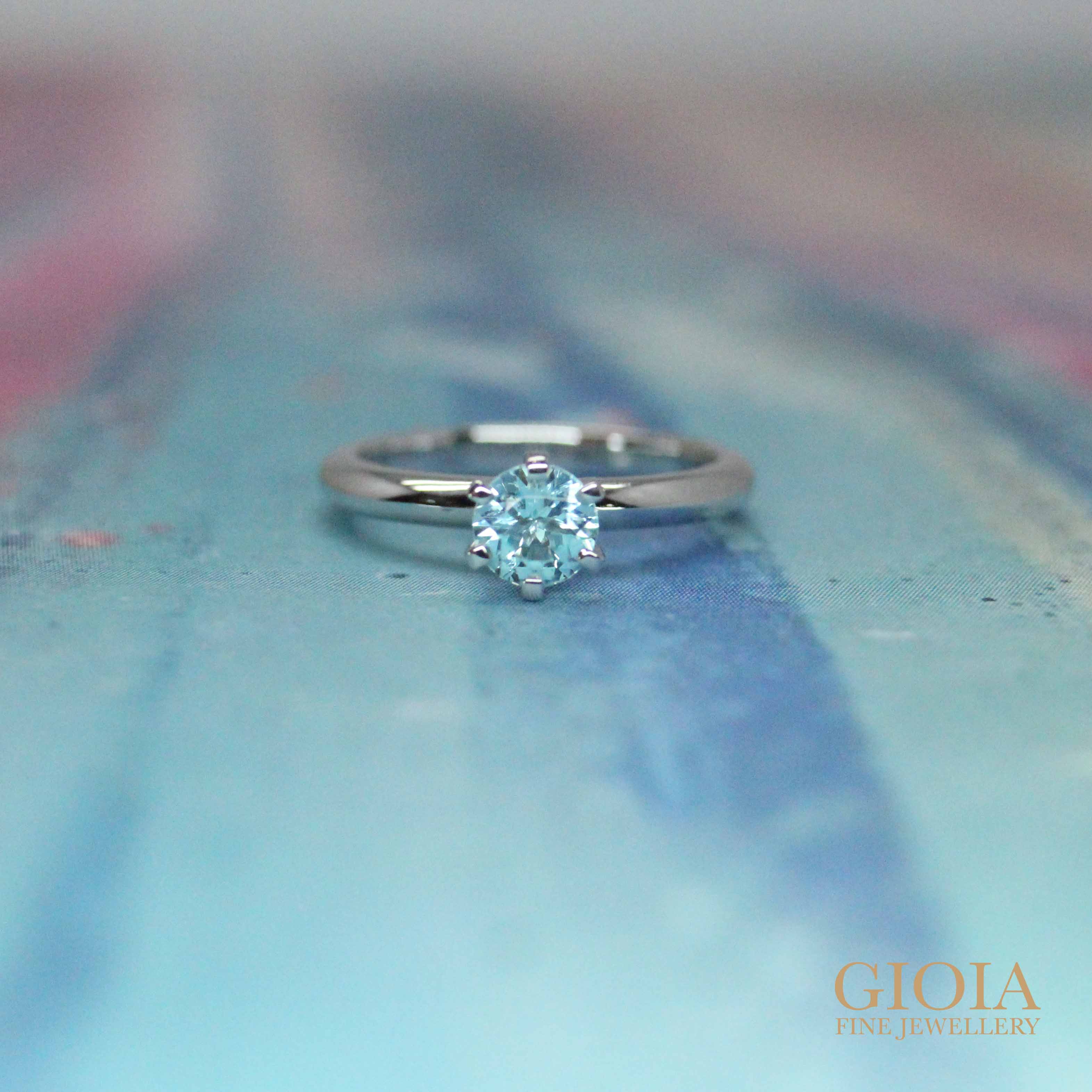 Paraiba tourmaline Wedding Ring for unique proposal - Customised Engagement ring with coloured gemstone | Local Singapore Trusted customised Jeweler