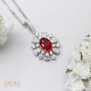 Pigeon Blood Ruby Pendant - Customised unheated pigeon blood ruby with diamond | Local Singapore Trusted Jeweler