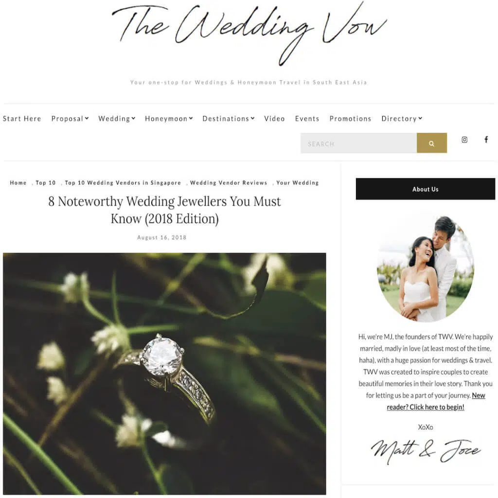 8 Noteworthy Wedding Private Designer Jewellers You Must Know (2018 Edition) | Customised for wedding jewellery or custom made engagement ring for unique wedding proposal at GIOIA Fine Jewellery 8 Noteworthy Wedding Private Designer Jewellers You Must Know (2018 Edition) | Customised for wedding jewellery or custom made engagement ring for unique wedding proposal at GIOIA Fine Jewellery