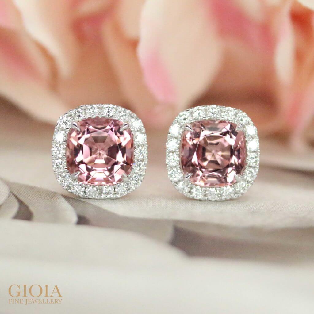 Pink hot sale tourmaline earrings