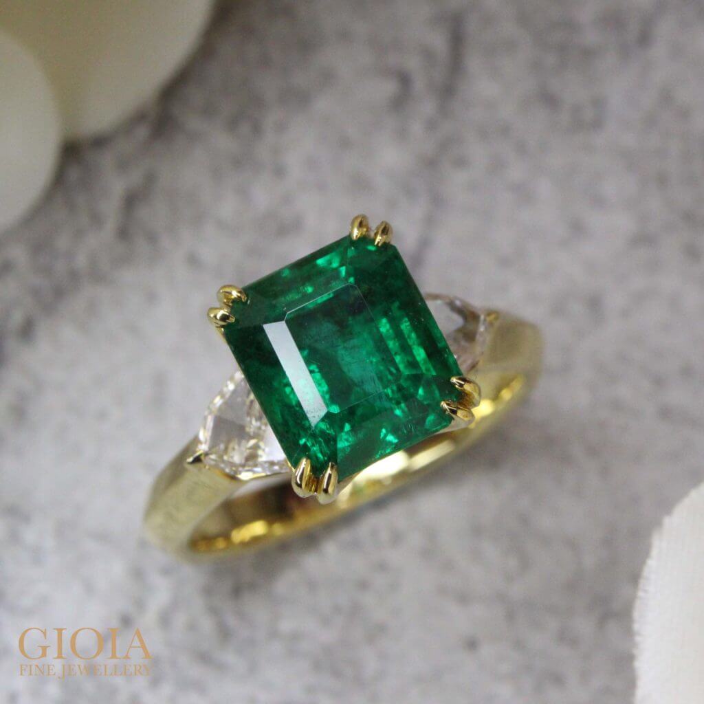 Emerald Proposal Ring - Customised Engagement Proposal Ring with Colour ...