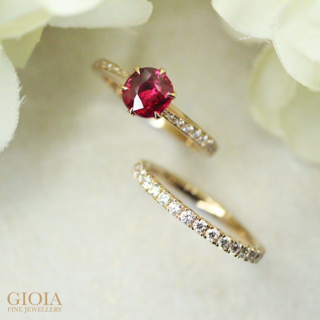 ruby band rings