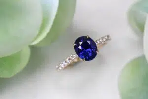 Vivid Royal Blue Gemstone Sapphire customised for wedding proposal ring - Customised Engagement Ring at GIOIA Fine Jewellery, customised wedding jewellery and proposal ring