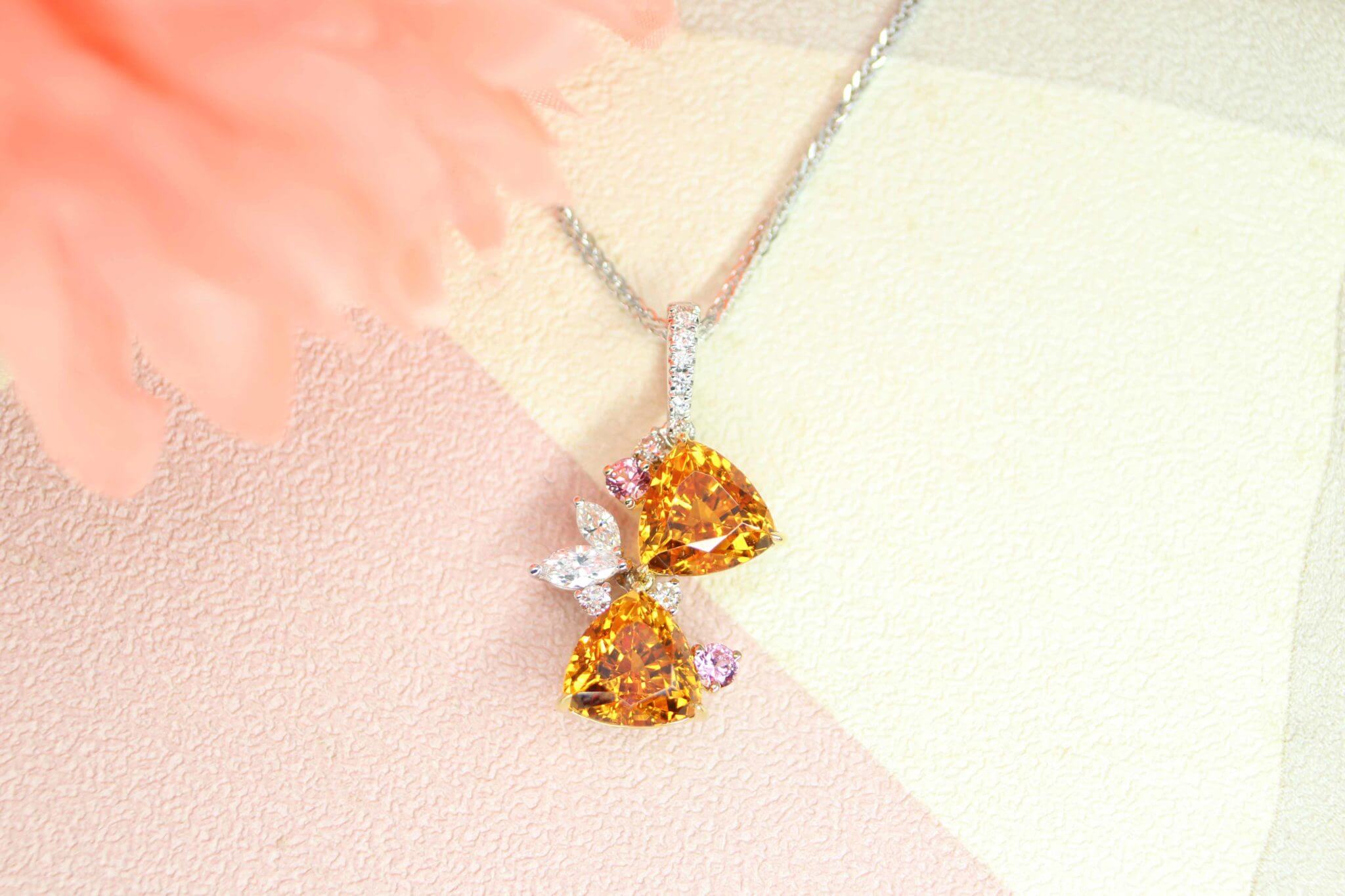 Orange garnet shop pendant