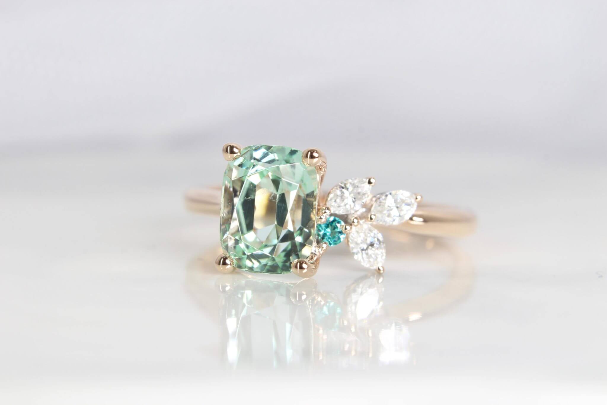 Mint tourmaline engagement deals ring