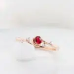 Ruby Moon and Star inspired Unique Proposal Ring Rose Gold in Singapore