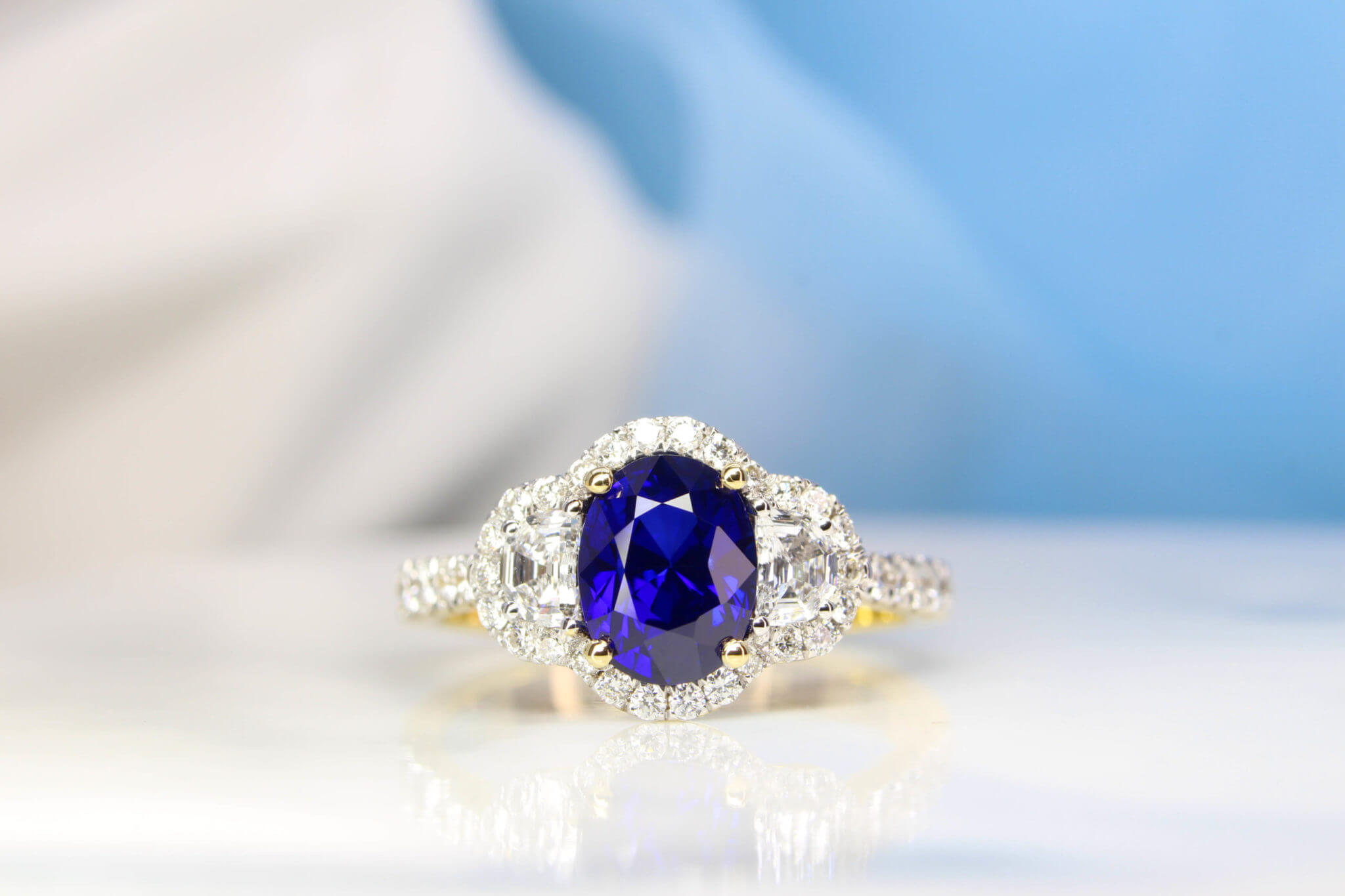 engagement rings diamond and sapphire