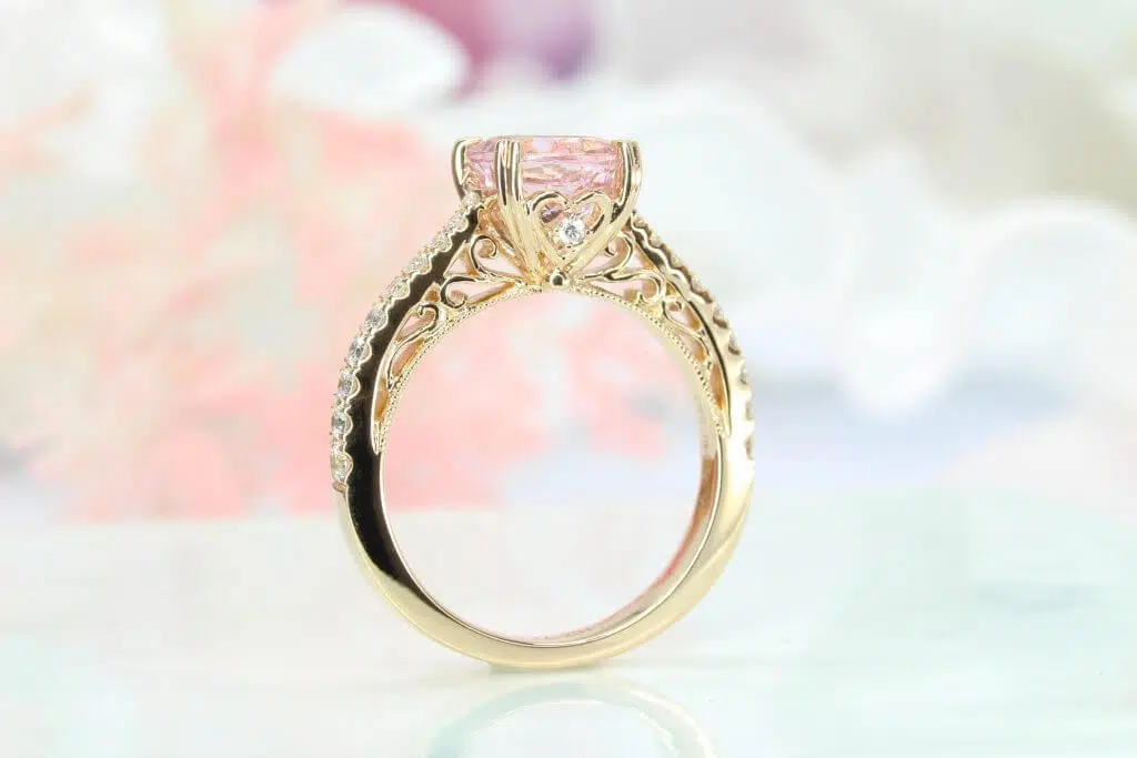 Vintage Milgrain & Filigree Jewellery Morganite bespoke ring