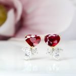 unheated Ruby Earring in Pair