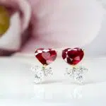unheated Ruby Earring in Pair