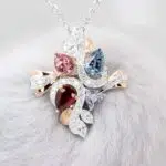 High Jewelry Family Birthstone Pigeonblood Ruby Padparadscha Sapphire Spinel Pendant attachable Bracelet Diamond Customised Fine Jewellery