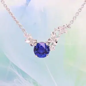 Sapphire Pendant with Hydrangea Flora jewellery inspiration Design - Custom Sapphire Pendant Necklace Jewellery