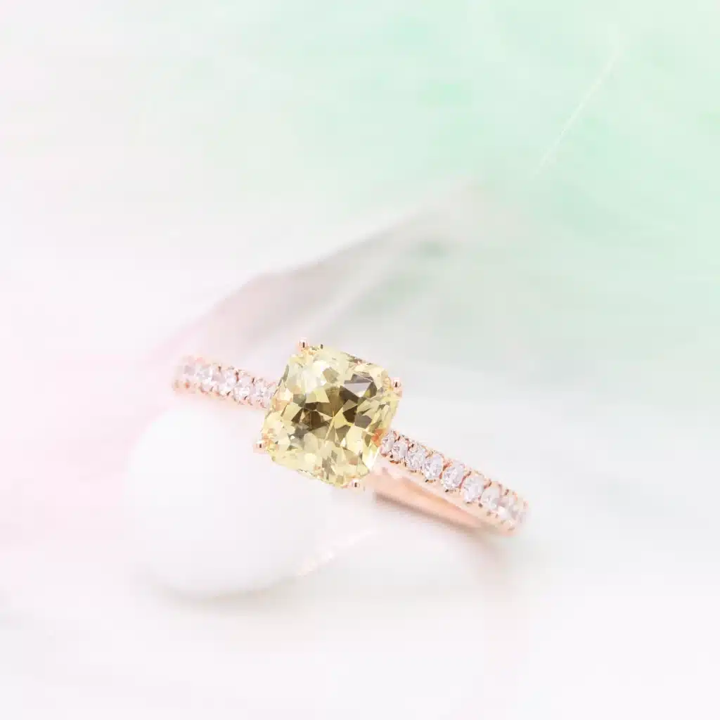 GIOIA Fine Jewellery 10 Yellow Sapphire Gemstone Unheated Ring to Royal Blue & Padparadscha Sapphire Gemstone in Singapore