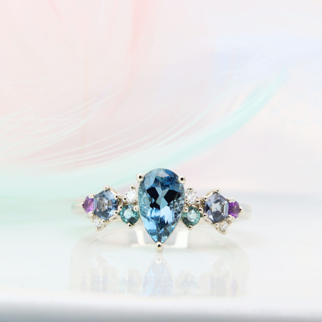 Customised Gemstone Engagement Ring - Unique design for your proposal with exceptional gemstones