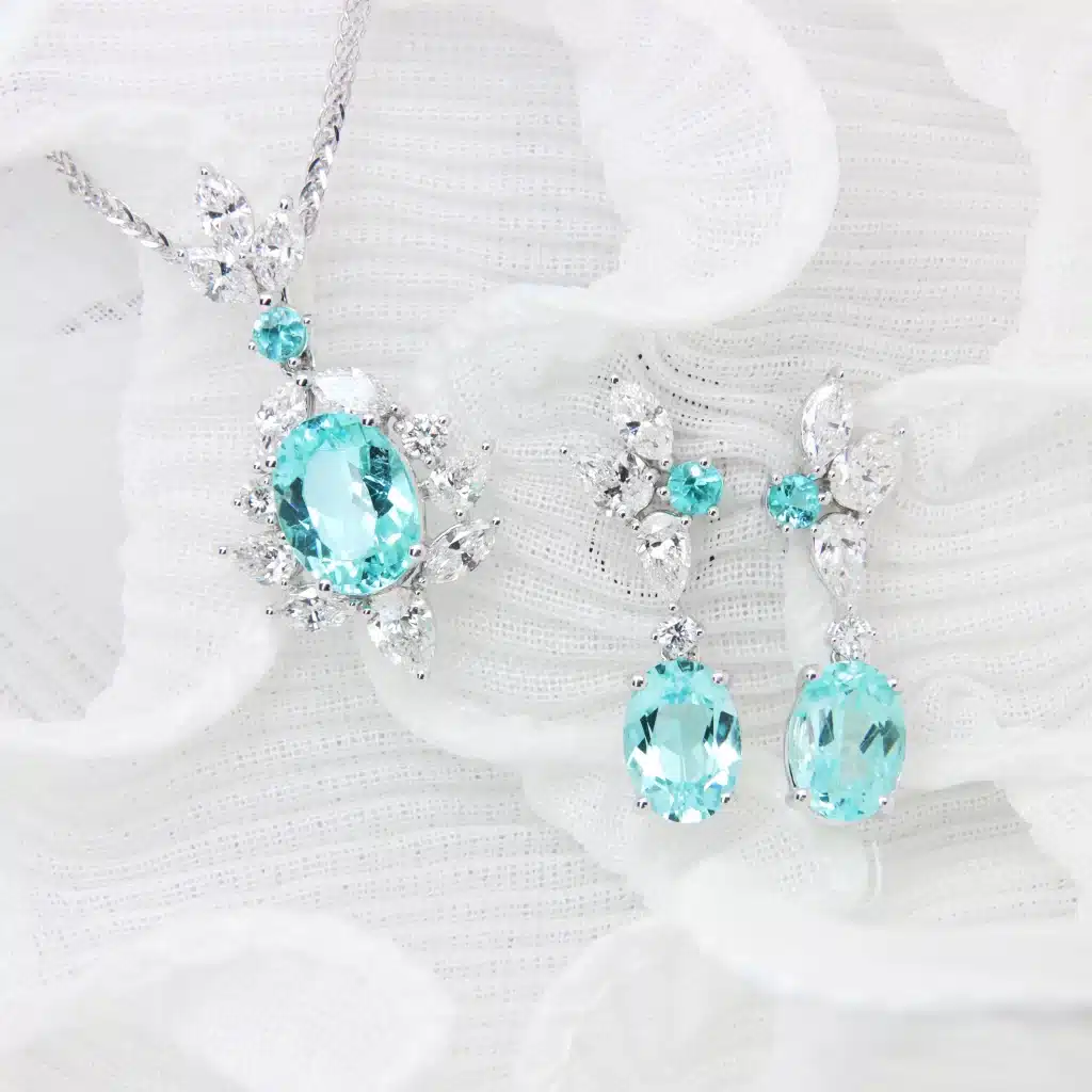 GIOIA Fine Jewellery 4 Paraiba-Tourmaline-High-Jewelry-Pendant-with-Earring Fine Jeweller in Bespoke Jewellery