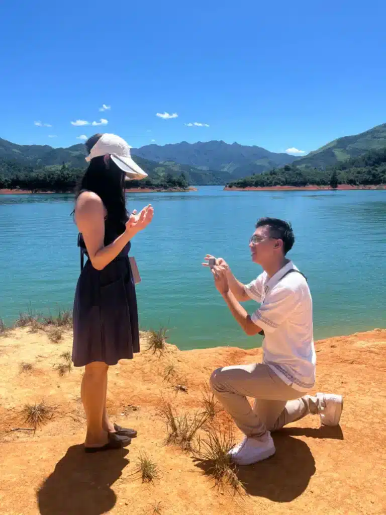 Teal Sapphire Ring Unique Proposal Ring with Personalised Initials