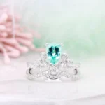 Rarest Coloured Gemstone Paraiba Tourmaline Tiara Diamond Ring GIOIA Fine Jewellery