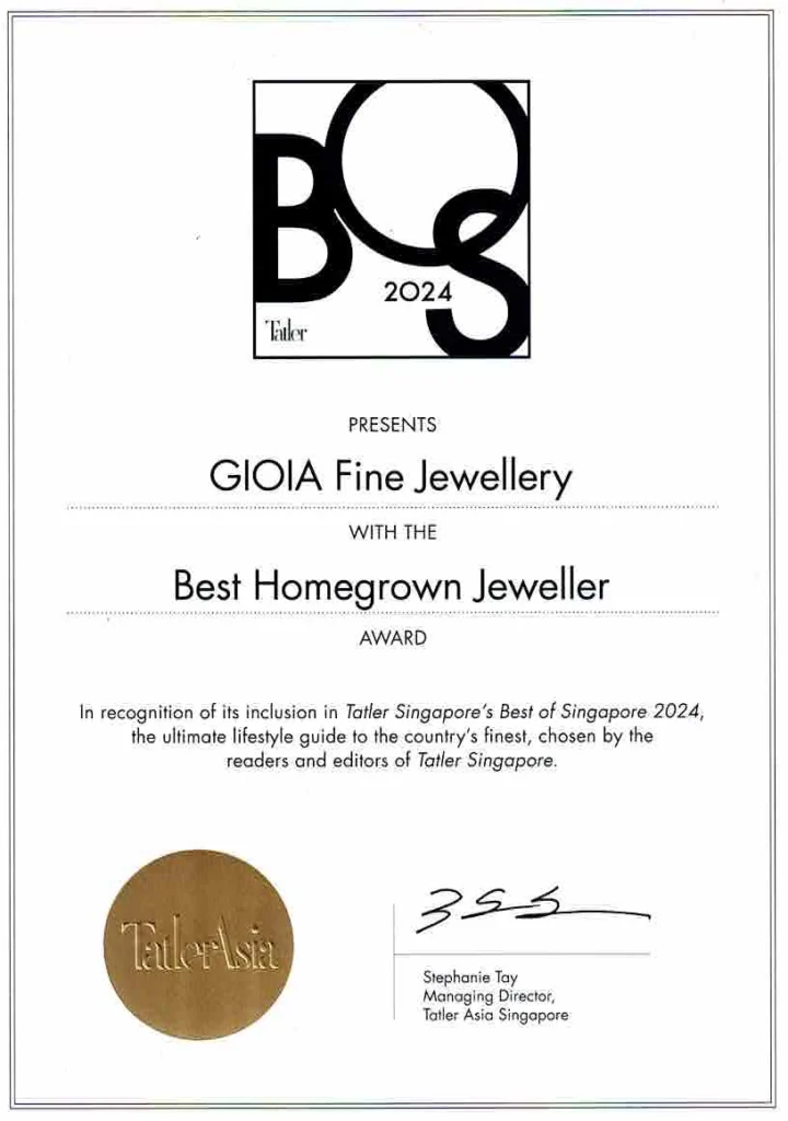 Best of Singapore Jeweller in Bespoke Jewellery and Best Quality Rare Coloured Gemstone with unique jewellery design for 2024