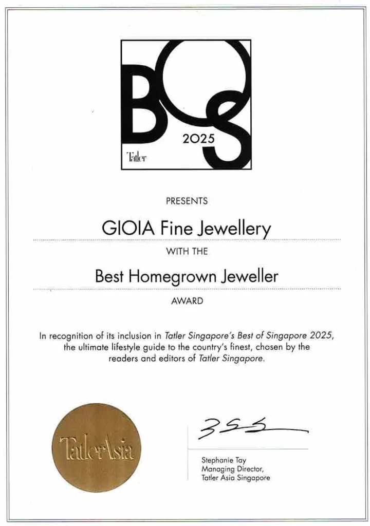 Best of Singapore Jeweller in Bespoke Jewellery and Best Quality Rare Coloured Gemstone with unique jewellery design for 2025