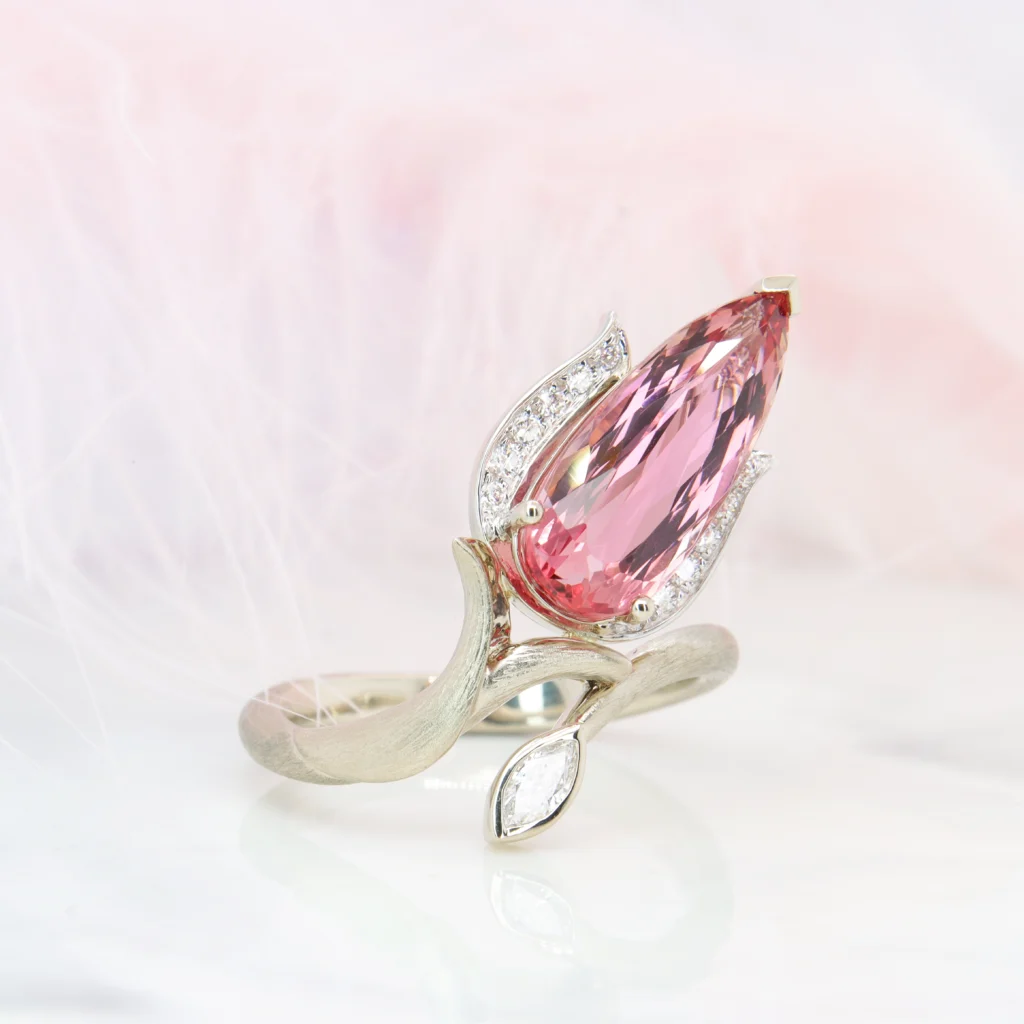 Imperial Topaz Flora Ring Jewellery Natural Tulip Inspiration Sideview