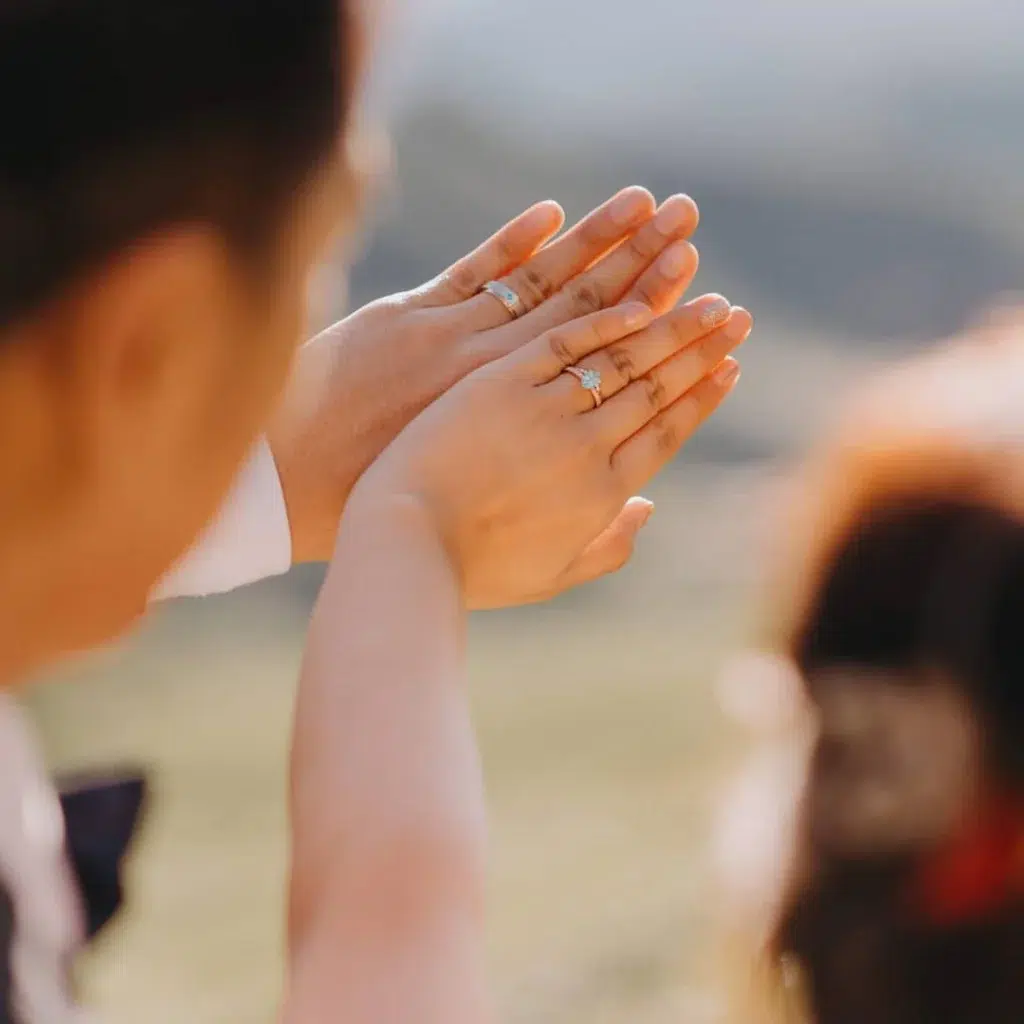 Paraiba Tourmaline Ring Customised Engagement Ring and customised Wedding Bands