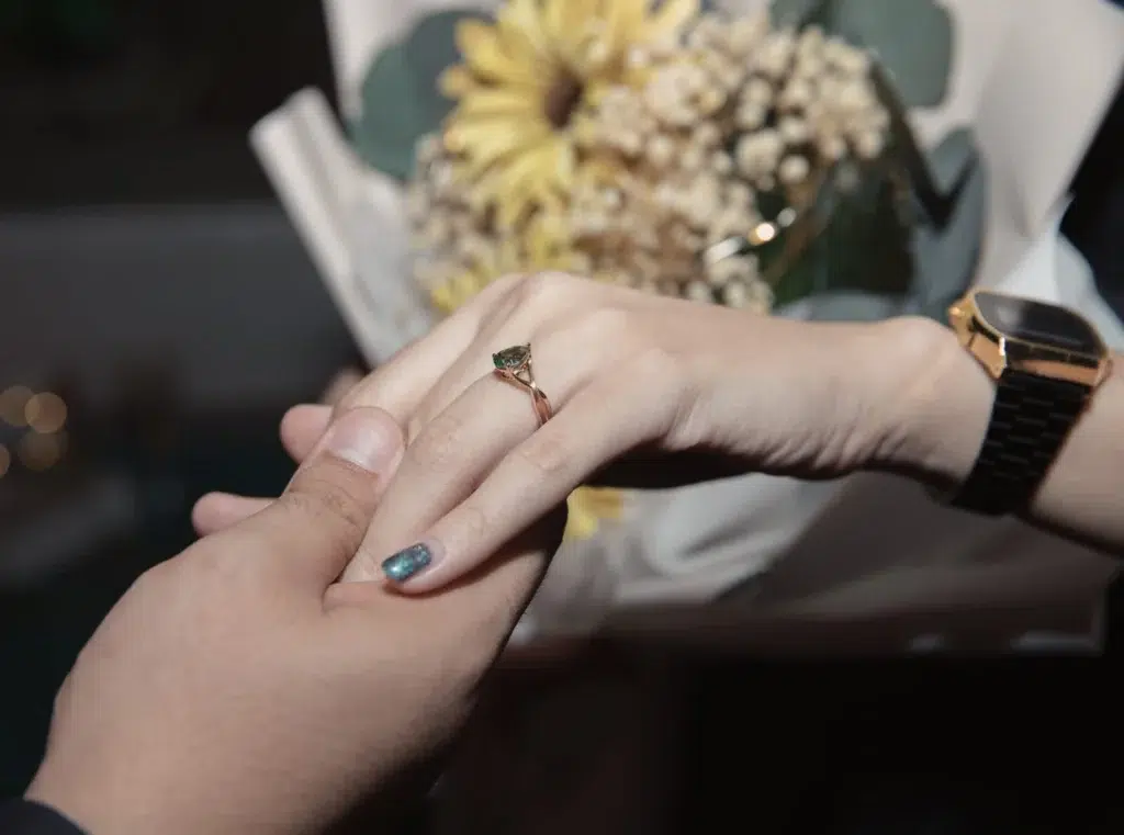 Unique Engagement Ring with Gemstone Personalised Ring Design for Unique Proposal