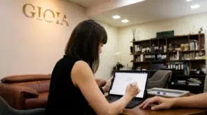 Design consultation at the GIOIA atelier, sketching a bespoke engagement ring design