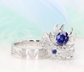 Stackable Sapphire And Diamond Ring - Custom Wedding Rings with Sapphire
