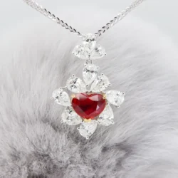 Ruby est 1.0ct Vivid Red 'Pigeon Blood' | Unheated (Burma)
GRS Certified | Status: Private Commission Burma Ruby Gemstone Vivid Pigeon Blood in Heart Shape Necklace