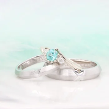 Stackable Wedding Bands modern design with gemstone engagement ring at GIOIA Fine Jewellery with Wedding Ring Jewellery