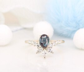 custom alexandrite tiara engagement ring marquise diamond champagne gold singapore bespoke jeweller