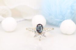 Alexandrite 0.92ct Oval Brazil Origin | Bluish-Green to Purplish-Pink | 18k Champagne Gold custom alexandrite tiara engagement ring marquise diamond champagne gold singapore bespoke jeweller