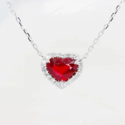 Ruby Heart Shape est 2.0ct | Vivid Red 'Pigeon Blood' Unheated (Mozambique) | GRS Certified
Status: Private Commission Pigeon Blood Ruby Necklace Pendant with Halo Diamond