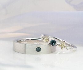 unique wedding bands customised to flora design