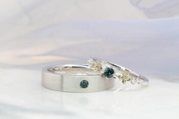 unique wedding bands customised to flora design