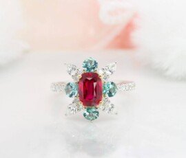 Ruby Pendant Jewellery with Pigeon Blood unheated ruby gemstone