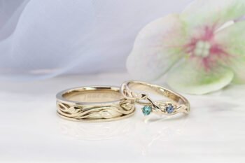 Natural Leaves wedding bands - unique wedding bands