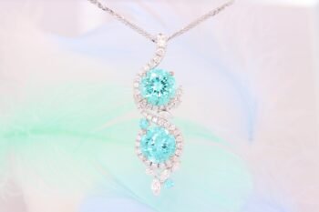 Paraiba Tourmaline Round Brilliance Pair Pendant Fine Jewelry