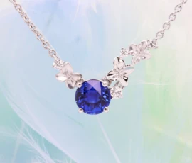 Sapphire Pendant with Hydrangea Flora jewellery inspiration Design - Custom Sapphire Pendant Necklace Jewellery