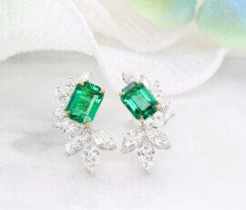 Emerald Vivid Green non oil and insignificant earring jewellery