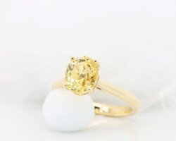 Vivid Yellow Sapphire Unheated Solitaire Proposal Ring Yellow Sapphire Solitaire Ring