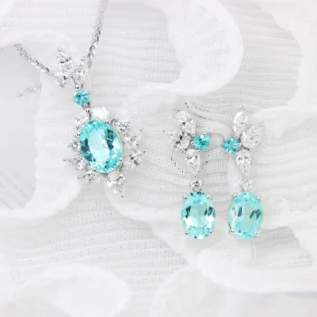 High Jewelry Paraiba Tourmaline Pendant & Earring Set Paraiba-Tourmaline-High-Jewelry-Pendant-with-Earring Fine Jeweller in Bespoke Jewellery